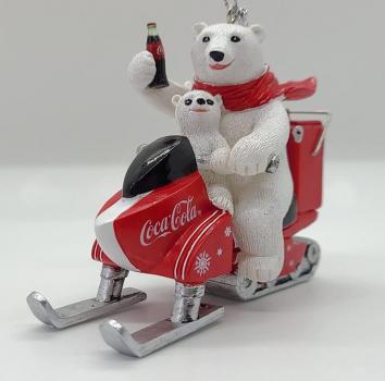 Kurt Adler Coca-Cola Eisbär mit Schneemobil