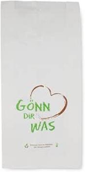 Bäckerbeutel, Motiv "Gönn dir was", weiß, 14+6x28 cm, 1.000 Stück, Brötchentüte, Faltenbeutel