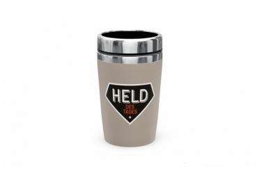 Thermobecher "Held des Tages", Isolierbecher to go, 240 ml