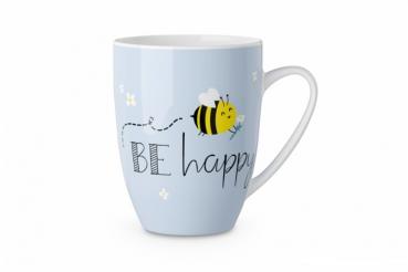 Kaffeebecher, Kaffeetasse, 250 m,l "Be Happy - Biene"