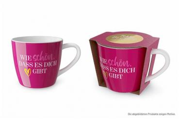 LaVida Maxibecher, Kaffeetasse, 400 ml, "Wie schön, dass es dich gibt"
