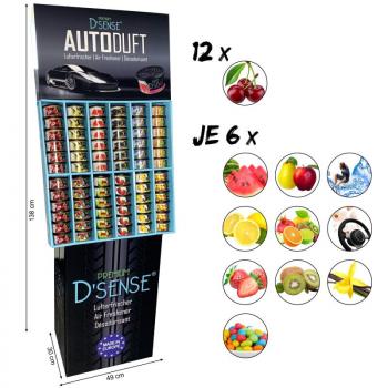 Premium D'Sense Lufterfrischer, 72er Duftsoden im Bodendisplay