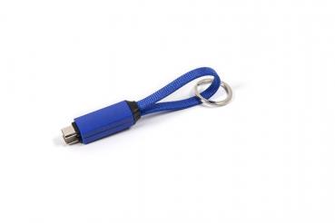 Daten- und Ladekabel als Schlüsselanhänger, USB-C/USB-C, Blau