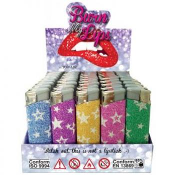 Tobaliq Feuerzeuge Glitzer Burn my Lips "Sterne"
