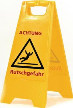 Warnschild "Achtung Rutschgefahr", 300x570 mm, signalgelb, VE: 2 Stck