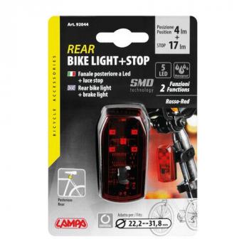 Lampa Fahrrad Rücklicht mit Bremslicht, 5 LEDs