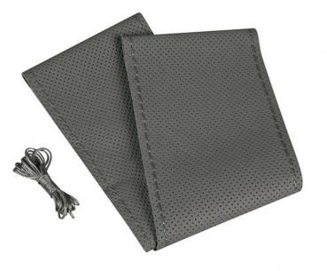 Premium Perforated, Lenkradbezug aus Leder - L - Ø 37/39 cm - Grau