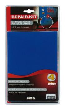 Preview: Lampa Repair-Set für LKW-Planen, Reparaturflicken selbstklebend, 4 Stück, Blau