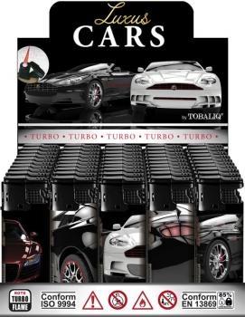 Tobaliq Feuerzeuge "Luxus-Cars", elektronisch, Display: 50 Stück