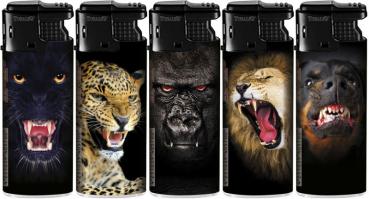 Preview: Tobaliq Feuerzeuge "Wild Animals", elektronisch, Display: 50 Stück