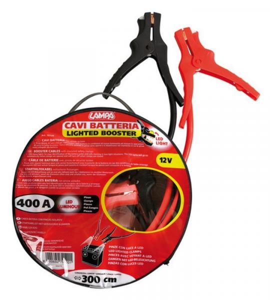 Batteriekabel mit isolierten Zangen, 12V - 300 cm - 400 A - 12 mm²